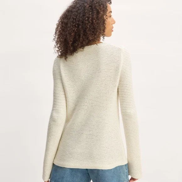 Everlane Cream Crew Neck Sweater - Picture 3 of 8